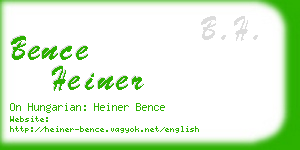 bence heiner business card